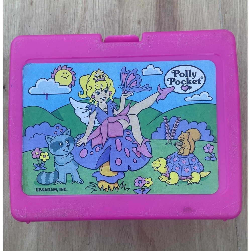 Polly Pocket Fairy Princess Lunchbox Up & Adam Vintage Pink Plastic